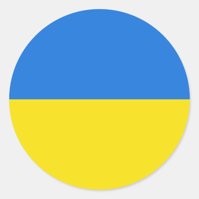 Rond Sticker du drapeau Fisheye d'Ukraine (Devant)