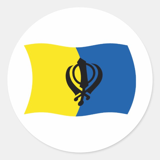 Rond Sticker du drapeau sikhisme (Devant)