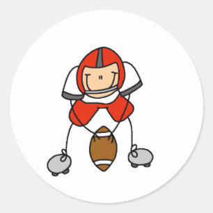 Rond Sticker du joueur de football rouge