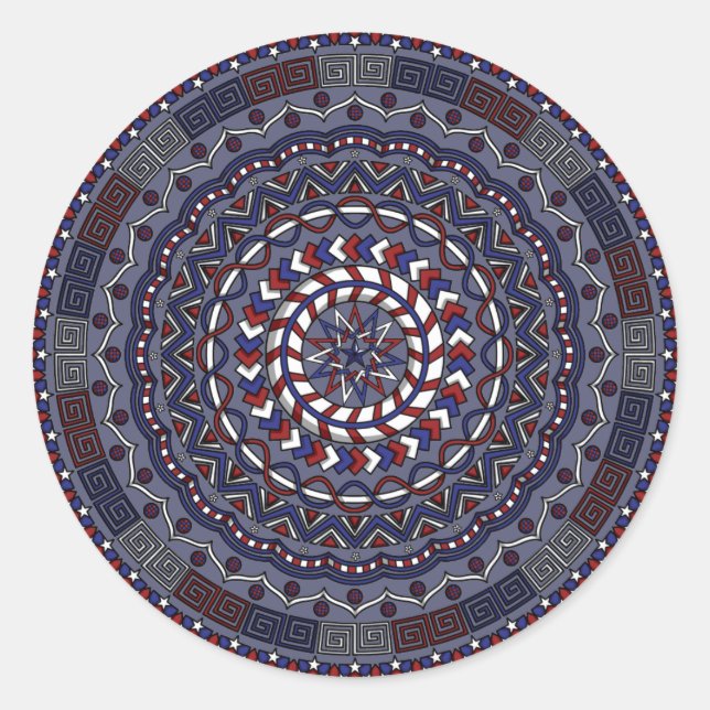 Rond Sticker du Jour de l'Indépendance connecté (Devant)