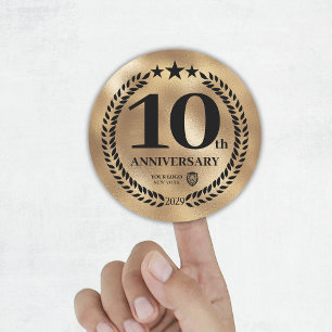 Rond Sticker du logo d'entreprise du 10e anniversaire d