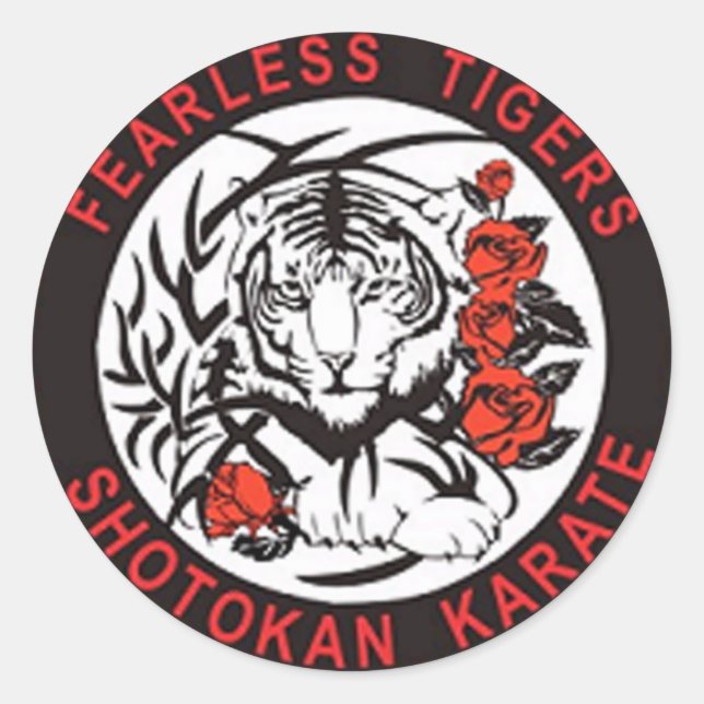 Rond Sticker du logo du karaté Shotokan Tigers sans peu (Devant)
