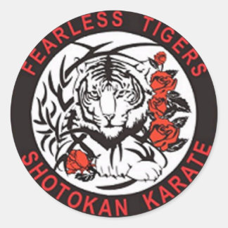 Rond Sticker du logo du karaté Shotokan Tigers sans peu
