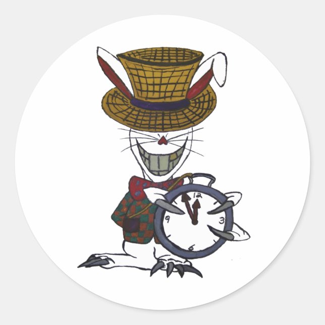 Rond Sticker du logo du lapin blanc (Devant)