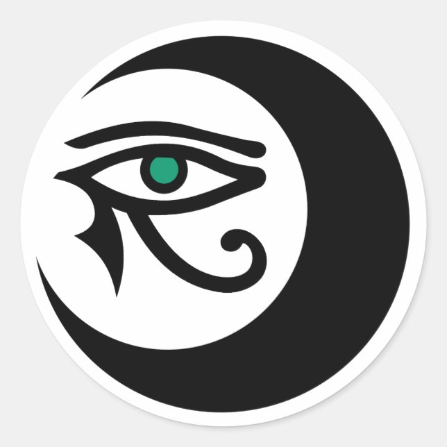 Rond Sticker du logo LunaSees (oeil noir / jade) (Devant)
