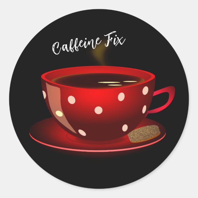 Rond Sticker du matin pour le café de caféine (Devant)