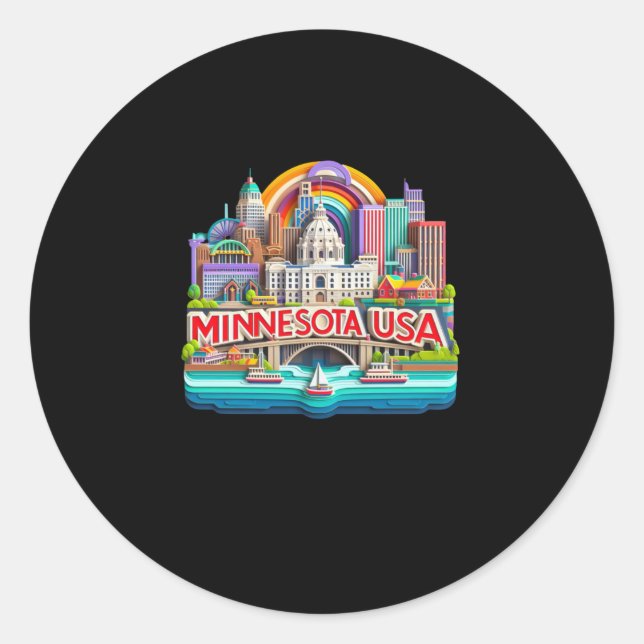 Rond Sticker du Minnesota (Devant)