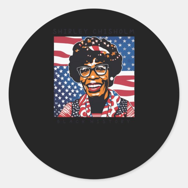 Rond Sticker du Mois de l'histoire des Noirs Shirley Ch (Devant)