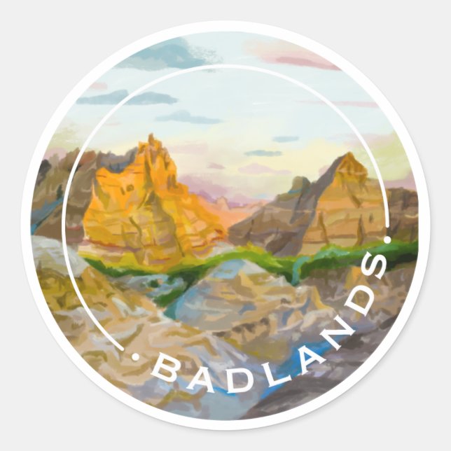 Rond Sticker du parc national des Badlands (Devant)