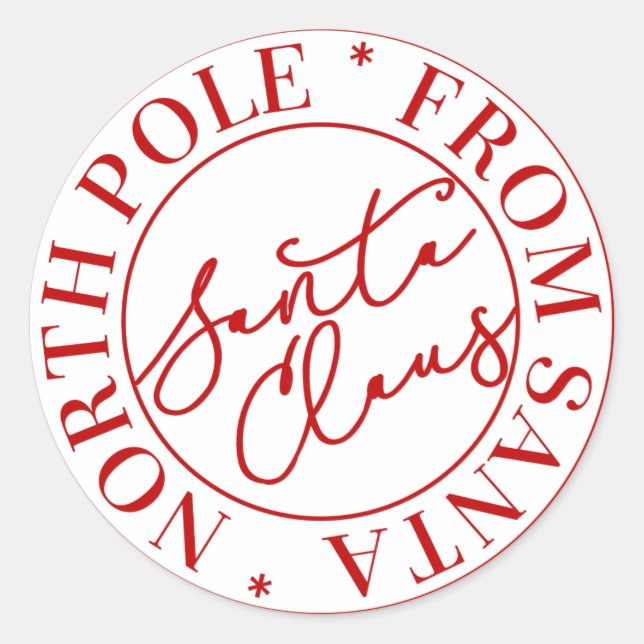 Rond Sticker du pôle Nord du Père Noël (Devant)