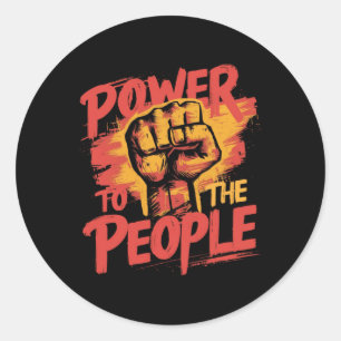Rond Sticker Du Pouvoir Au Peuple