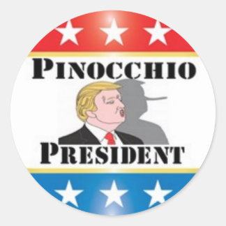 Rond Sticker du président Trump Pinocchio