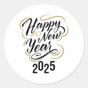 Rond Sticker du réveillon du Nouvel An Décal de fête