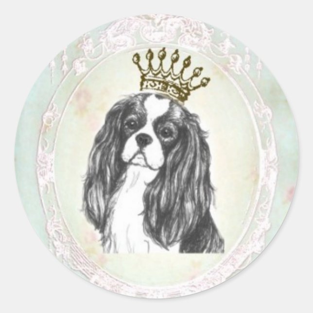 Rond Sticker du roi Charles Spaniel (Devant)