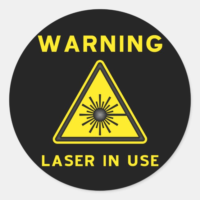 Rond Sticker du symbole d'avertissement laser (Devant)