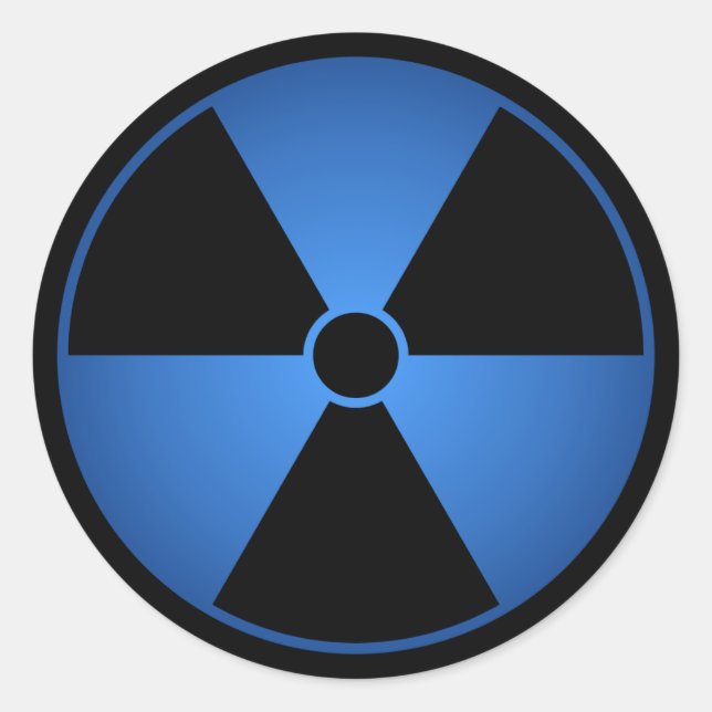 Rond Sticker du symbole de rayonnement bleu (Devant)