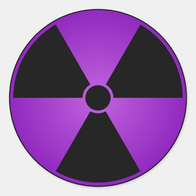 Rond Sticker du symbole de rayonnement violet (Devant)