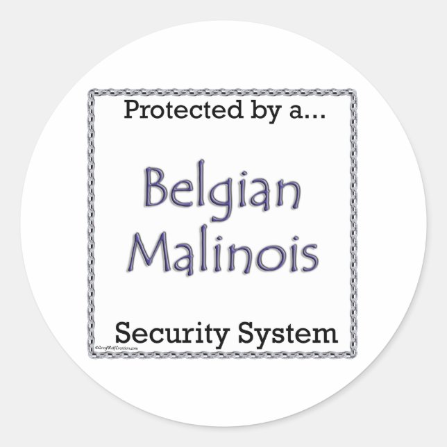 Rond Sticker du système de sécurité belge malinois (Devant)