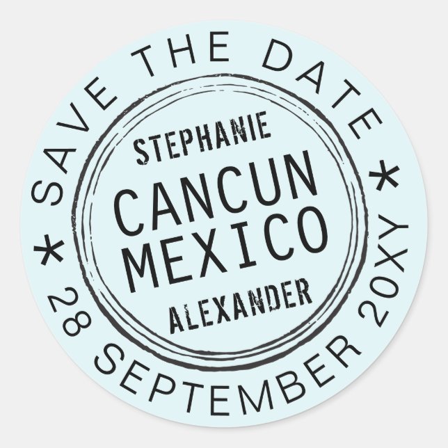 Rond STICKER DU Timbre Passeport - MODIFIER TOUTES LES  (Devant)