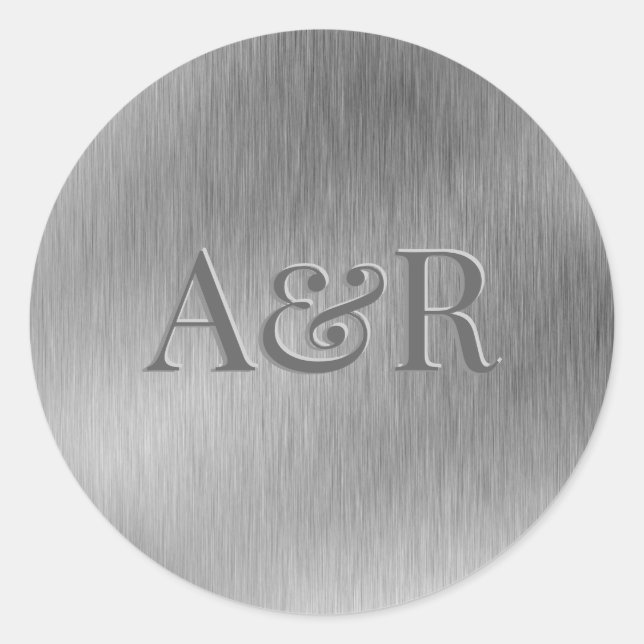 Rond Sticker effet or rose monogramme, (Devant)