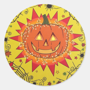 Rond Sticker éffrayant Halloween