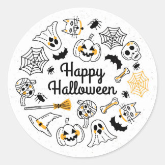 Rond Sticker éffrayant pour Halloween