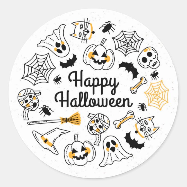 Rond Sticker éffrayant pour Halloween (Devant)