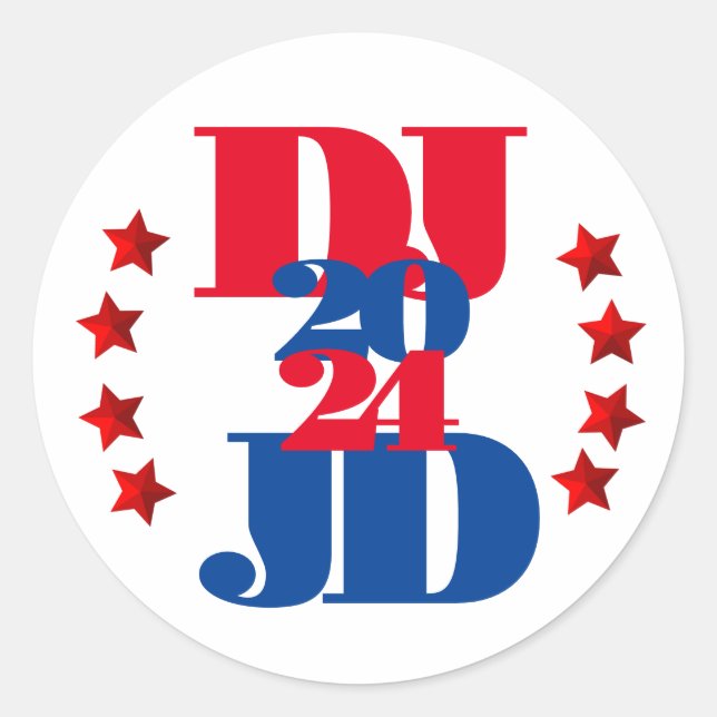 Rond Sticker électoral DJ & JD 2024 Trump Vance (Devant)