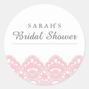 Rond Sticker élégant en dentelle rose