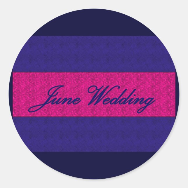 Rond Sticker élégant "Mariage de juin" (Devant)