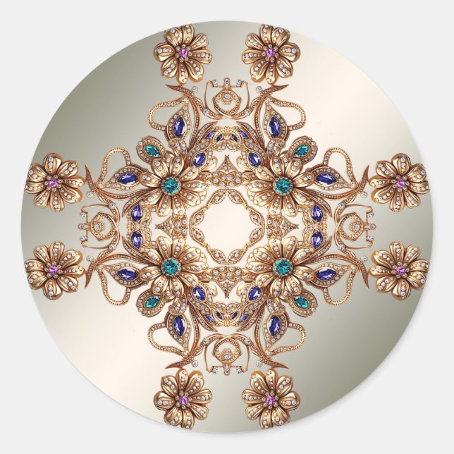 Rond Sticker élégant pour bijoux en or (Devant)