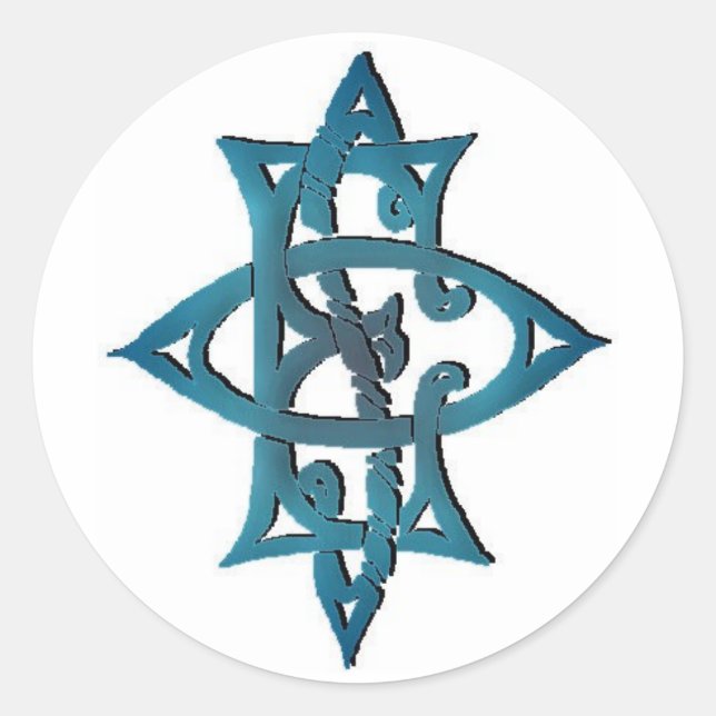 Rond Sticker Emblem O.E.S. (Tatouage Bleu Acier) (Devant)