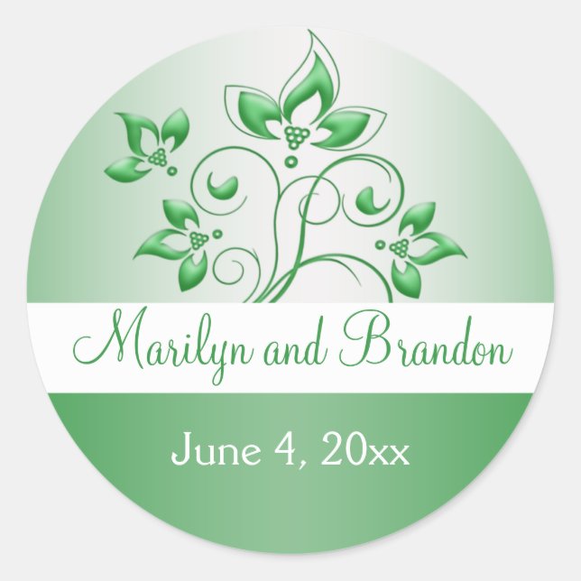 Rond Sticker Emerald Green et White 1,5 pouces (Devant)