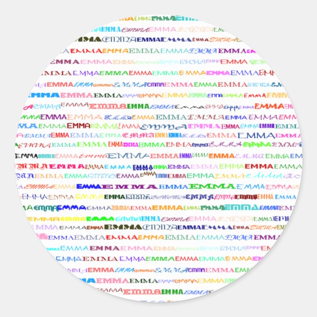 Rond Sticker Emma Text Design II (Devant)