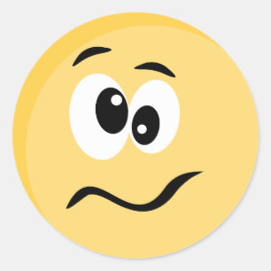 Rond Sticker Emoji avec un visage heureux