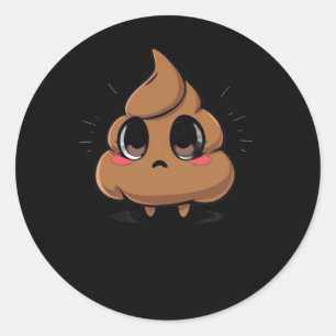 Rond Sticker Emoji Chibi Poop