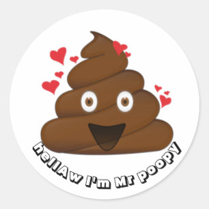 Rond Sticker Emoji Poop