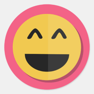 Rond Sticker Emoji rose et jaune