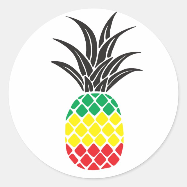 Rond Sticker en ananas Rasta (Devant)