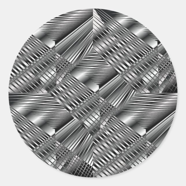 Rond Sticker en argent métallique (Devant)