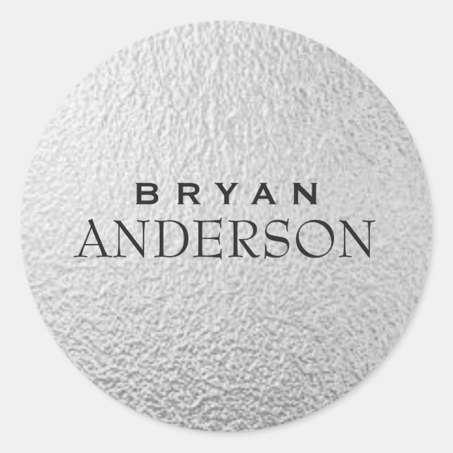 Rond Sticker en argent professionnel simple et moderne (Devant)