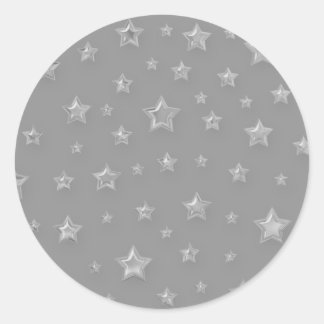 Rond Sticker en argent Starry