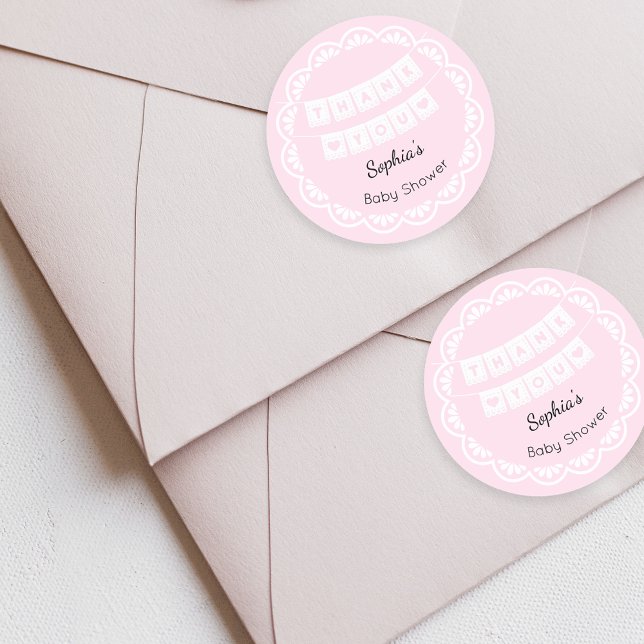 Rond Sticker en Baby shower rose Cielito Lindo (Créateur téléchargé)