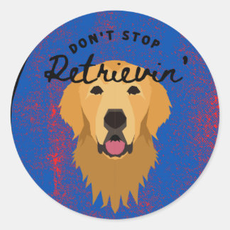 Rond Sticker en bleu "N'arrêtez pas de récupérer"