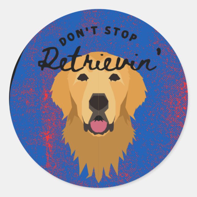 Rond Sticker en bleu "N'arrêtez pas de récupérer" (Devant)