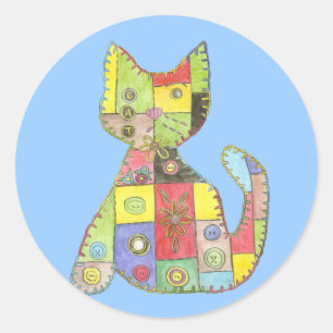 Rond Sticker en chats à cliquet