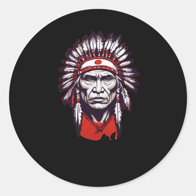 Rond Sticker en chef indien Seneca1 (Devant)