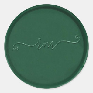 Rond Sticker en cire verte de la forêt de monogrammes
