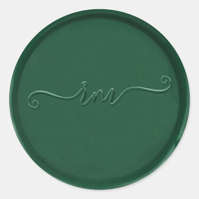 Rond Sticker en cire verte de la forêt de monogrammes (Devant)