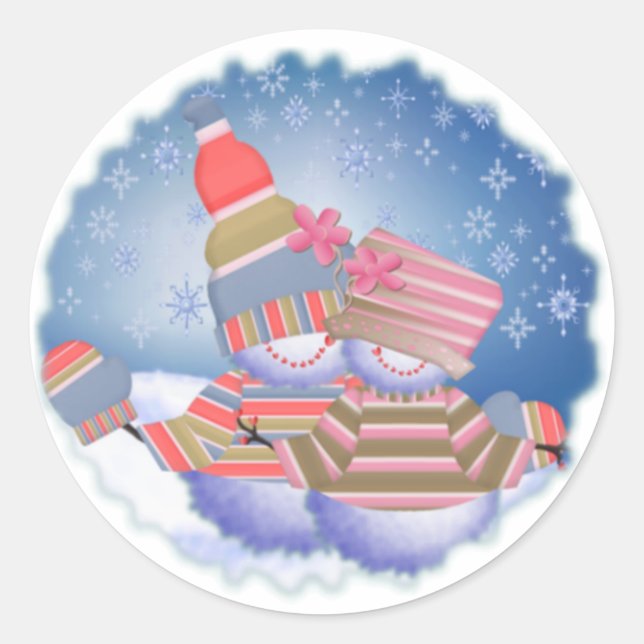 Rond Sticker en couple Snowman (Devant)